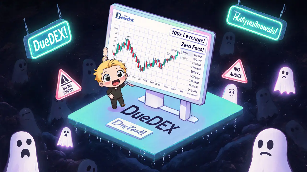 DueDEX Crypto Exchange Review: High Leverage, No KYC, or Red Flag?