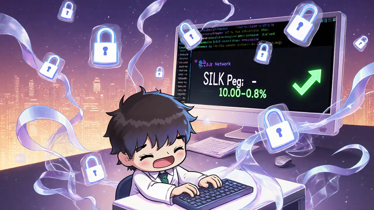 Tiny developer surrounded by invisible private transactions and secret contracts glowing in a high-tech lab.