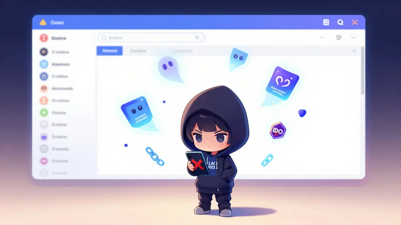 A lonely chibi viewer sees '0 tokens claimed' on a phone, surrounded by drifting abandoned NFTs and empty social media.