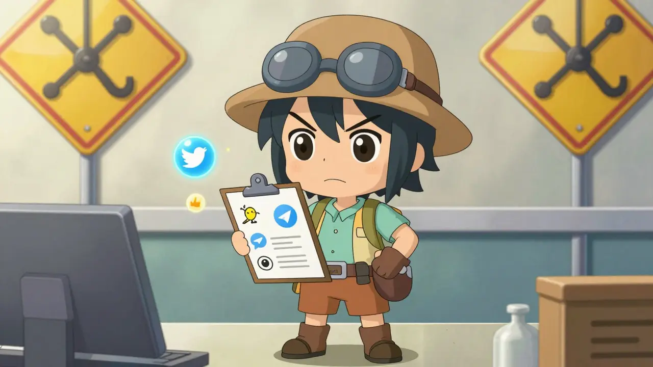 Chibi adventurer completing social media tasks for airdrop