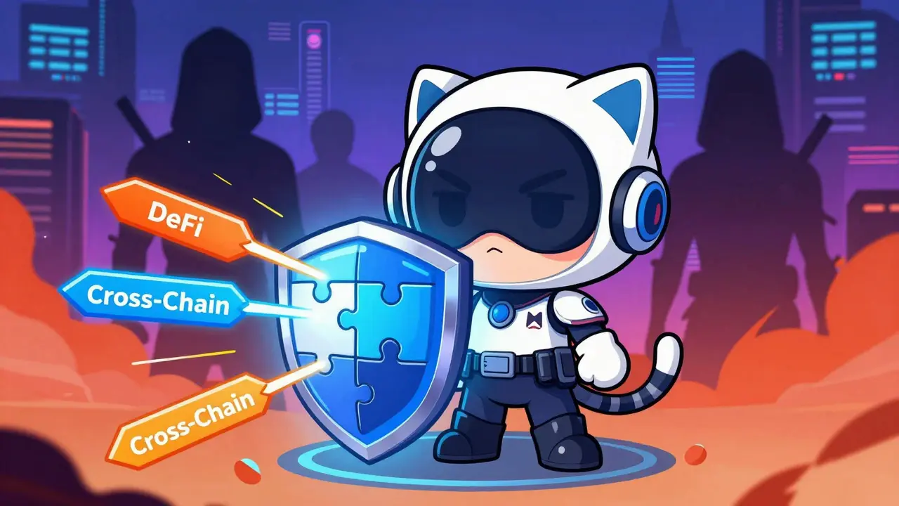Chibi defender protecting against cyber attack arrows