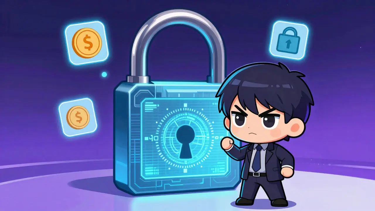 Chibi investor facing a digital lock timer representing the PUMP token's mandatory hold period.