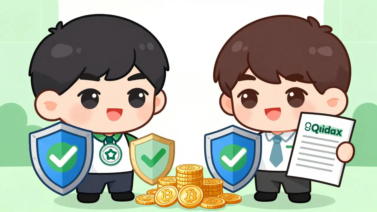 Licensed exchanges protecting user funds in chibi style
