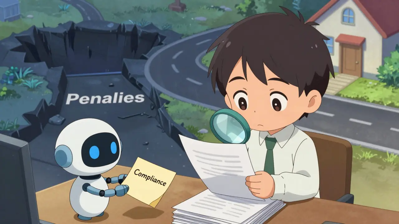 Chibi character planning crypto tax compliance to avoid penalties