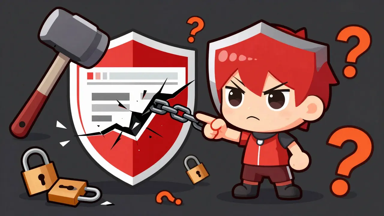 Chibi character warning about crypto scams with a shield