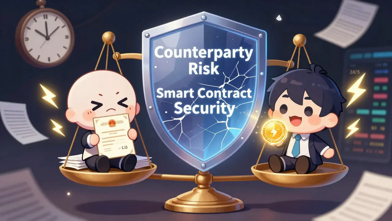 Chibi comparison of traditional stocks vs tokenized assets