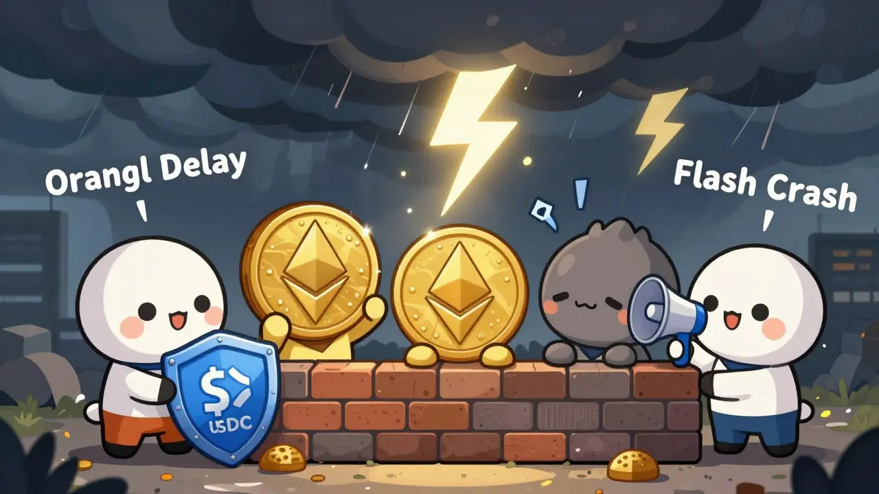 Chibi team building a diversified asset shield against market storm