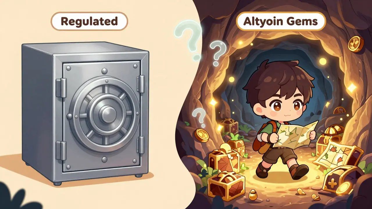 Chibi adventurer choosing between a secure vault and a treasure cave