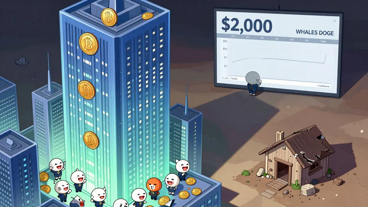 Chibi anime comparison of huge vs tiny crypto market caps