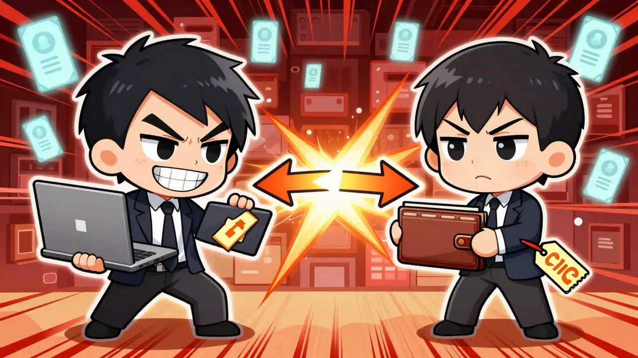 Chibi attacker stealing laptop via double-spend conflict