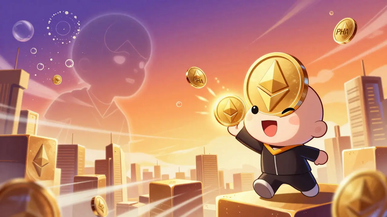 Chibi character celebrating the shift from Polkadot to Ethereum Layer 2