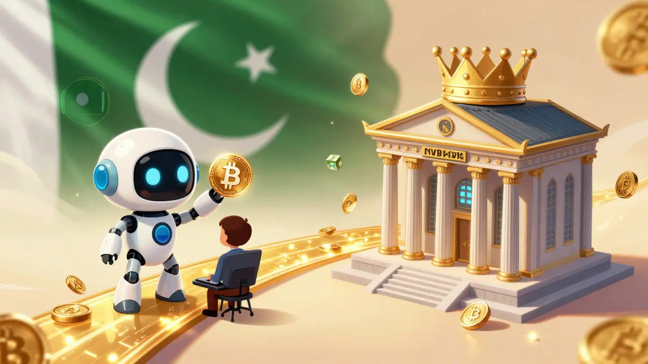 Chibi characters showing private crypto and CBDC coexisting