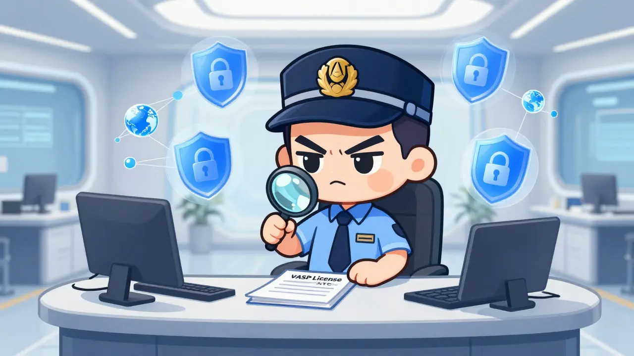 Chibi regulator reviewing VASP license applications strictly