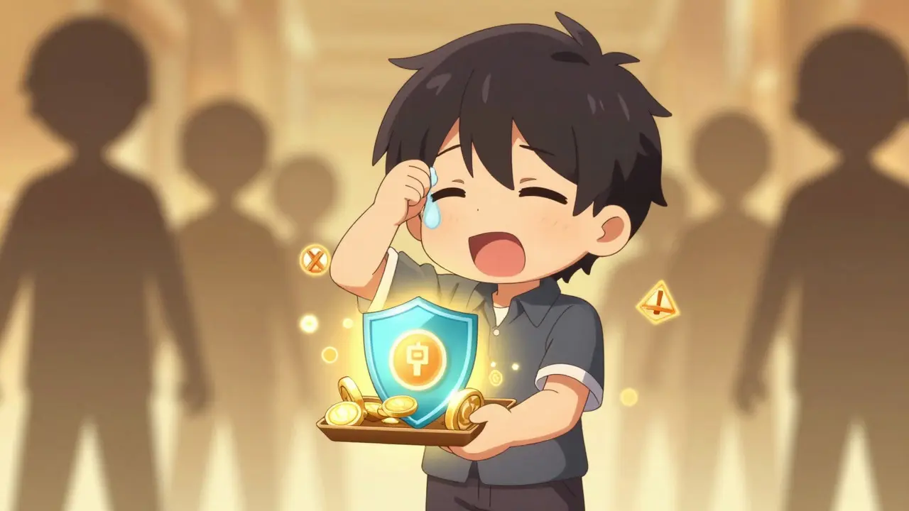 Chibi character securely claiming tokens into a digital wallet