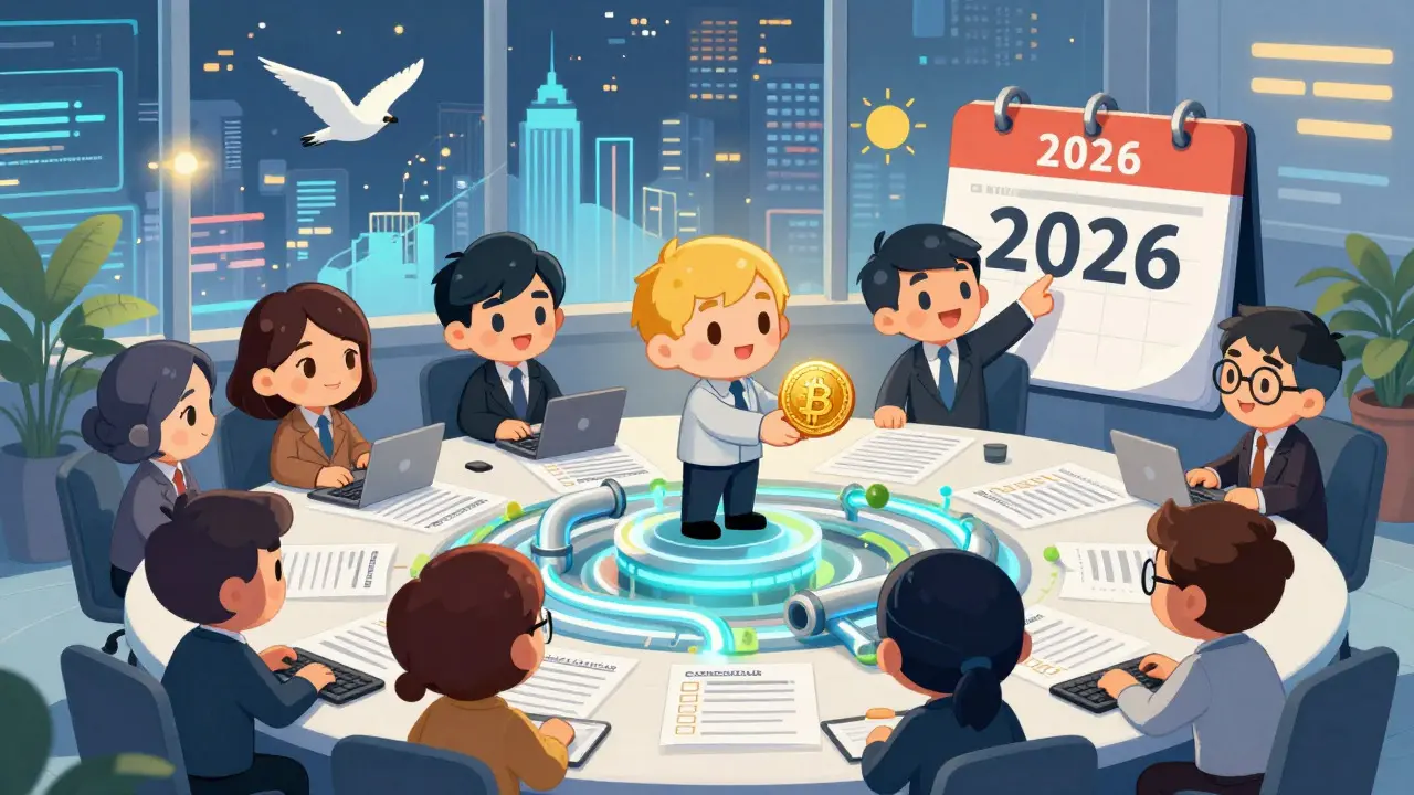 Chibi finance team preparing compliance documents and engaging customers in a bright office