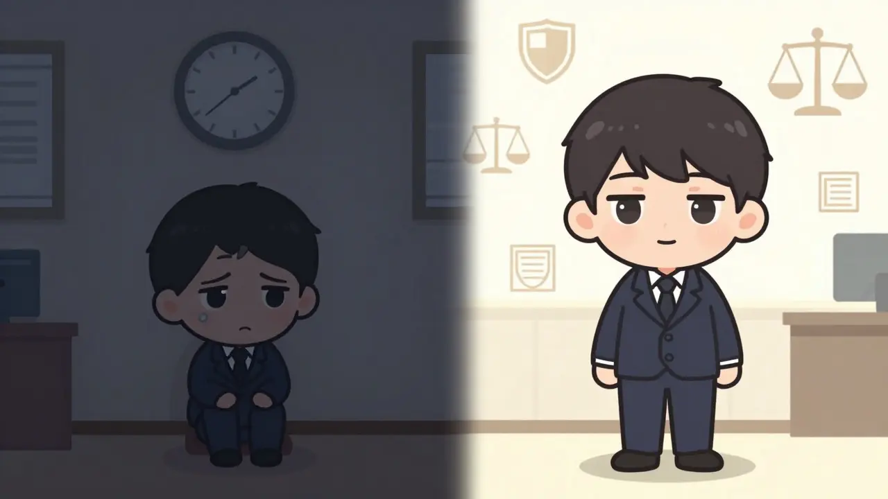 Split chibi anime scene contrasting slow support wait times with regulatory compliance