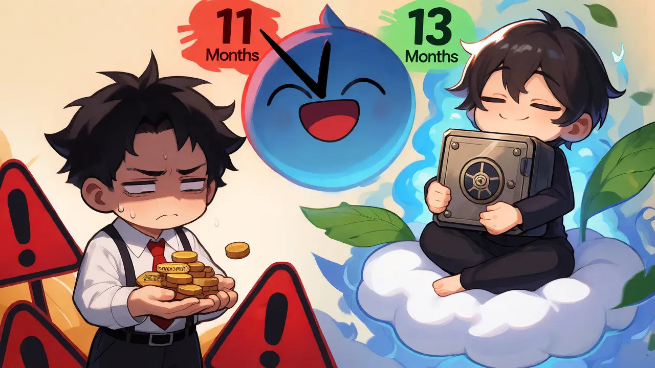 Chibi characters contrasting stressed short-term traders with calm long-term holders