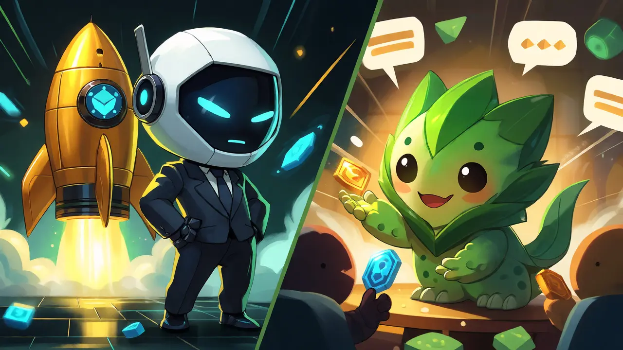 Chibi mascots for Coinstore and Greenex distributing E2P tokens in different environments