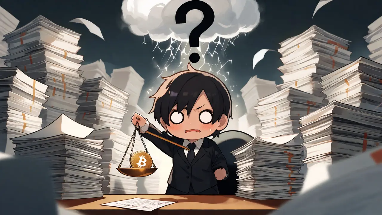 Stressed chibi accountant with taxes